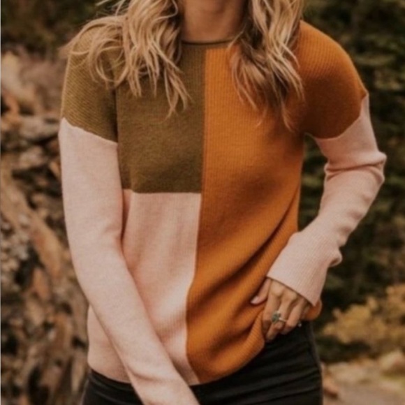 ROOLEE COLOR BLOCK SWEATER XS - Picture 1 of 4